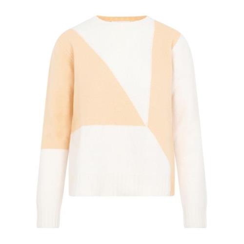 Jil Sander Orange Geometrisk Ulltröja Multicolor, Dam