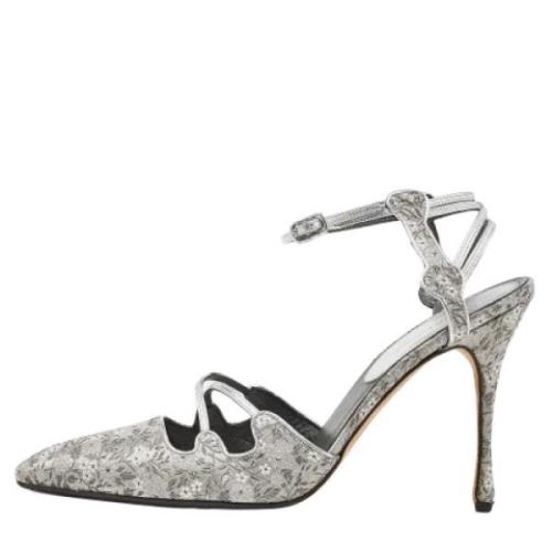 Manolo Blahnik Pre-owned Pre-owned Laeder klackskor Gray, Dam