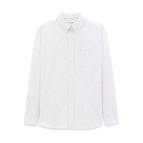 Saint Laurent Snygg Skjorta för Män White, Herr
