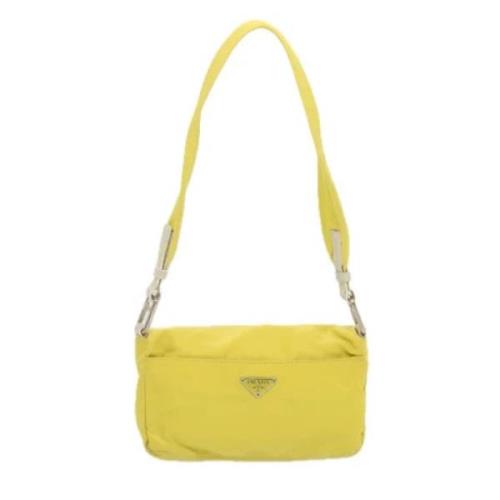 Prada Vintage Pre-owned Tyg prada-vskor Yellow, Dam