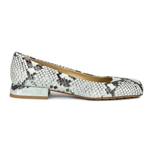 Bottega Veneta Python Effekt Ballerina Flats Green, Dam