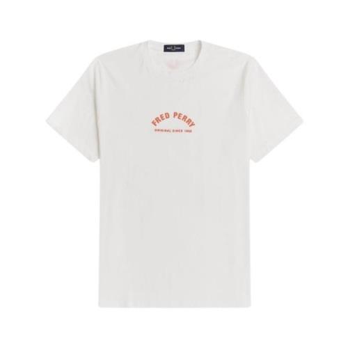 Fred Perry Bågad T-shirt Vit Sportkläder Stil M2664 White, Herr