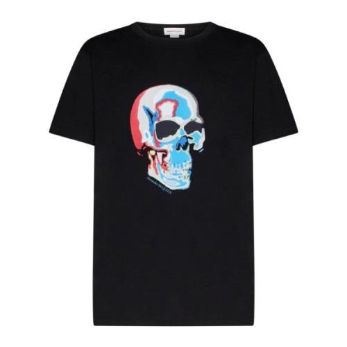 Alexander McQueen Skull Print Bomull T-shirt Black, Herr