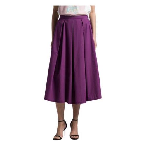 Max Mara Weekend Veckad Midi Kjol Purple, Dam