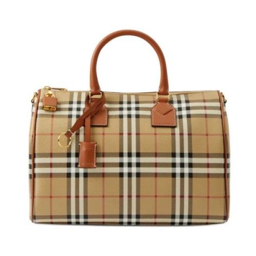 Burberry Vintage Check Mönster Multifärgad Väska Beige, Dam