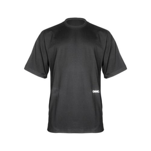 Oamc Svart Stickad T-shirt med Grafisk Detalj Black, Herr