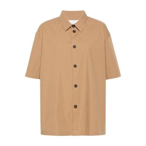 Studio Nicholson Beige Poplin Texture Klassisk Krage Skjorta Beige, Da...