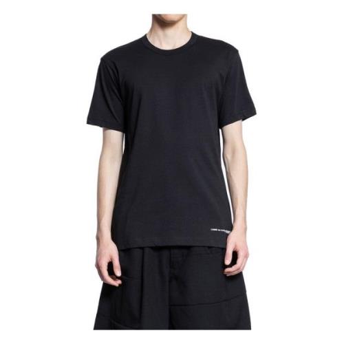 Comme des Garçons Svart Crewneck T-shirt med Logo Print Black, Herr