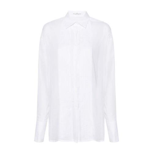 Ermanno Scervino Vit Bomullsskjorta med Veckdetaljer White, Dam