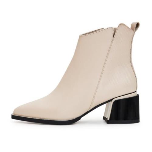 Cesare Gaspari Snygga Ankelboots - Beige Beige, Dam