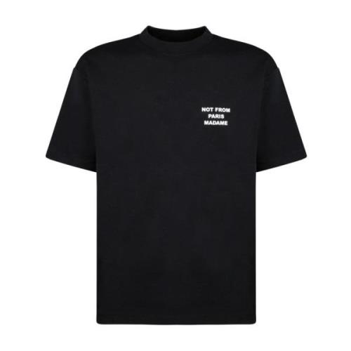 Drole de Monsieur Svart Slogan T-shirt Regular Fit Black, Herr