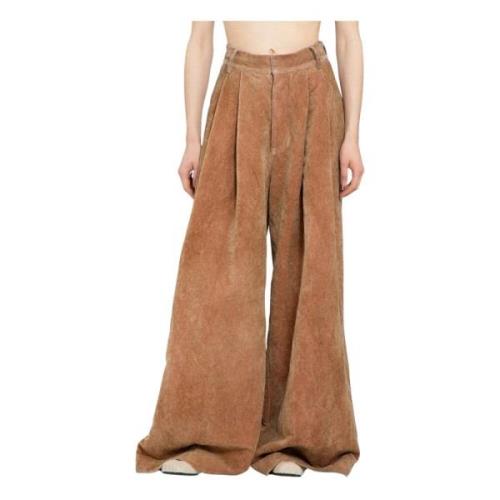 UMA Wang Rose Velvet Flared Wide Leg Byxor Brown, Dam