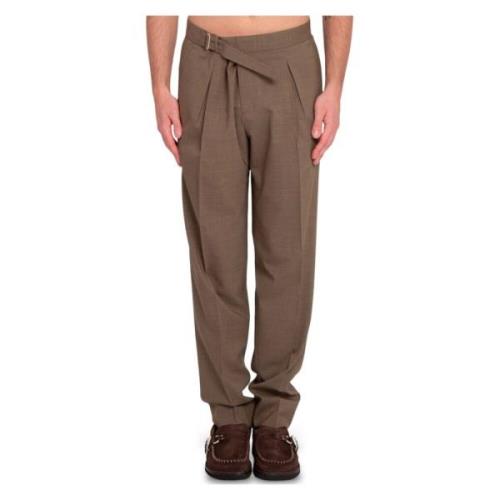 Briglia Wool Belt Pants Brown, Herr