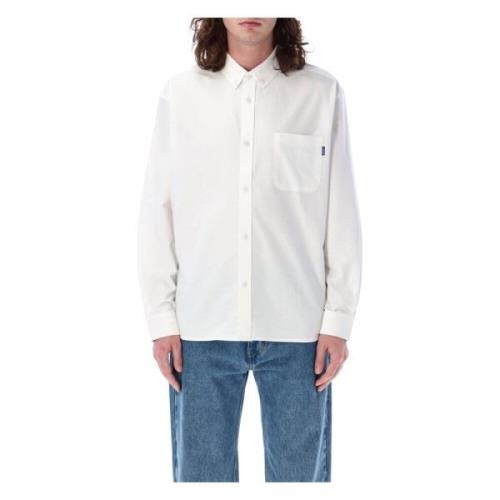 Awake NY Broderad Oxford Skjorta White, Herr