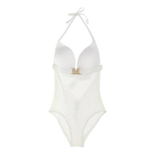 Max Mara Elegant Strandkläder Baddräkt Vit White, Dam