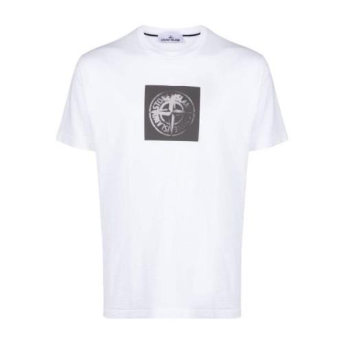 Stone Island Avslappnad Bomull T-shirt White, Herr