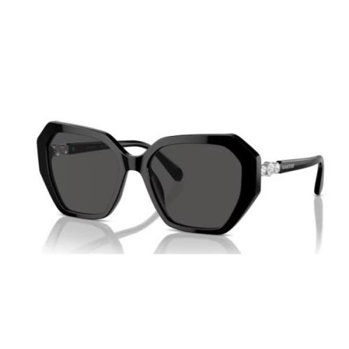 Swarovski Black/Dark Grey Sunglasses Black, Dam