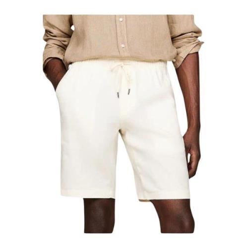 Tommy Hilfiger Linne Bermuda Shorts White, Herr