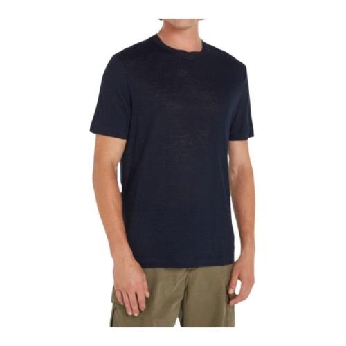 Tommy Hilfiger Linne Herr T-shirt med korta ärmar Blue, Herr