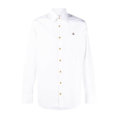 Vivienne Westwood Vit Orb Logo Bomullsskjorta White, Herr