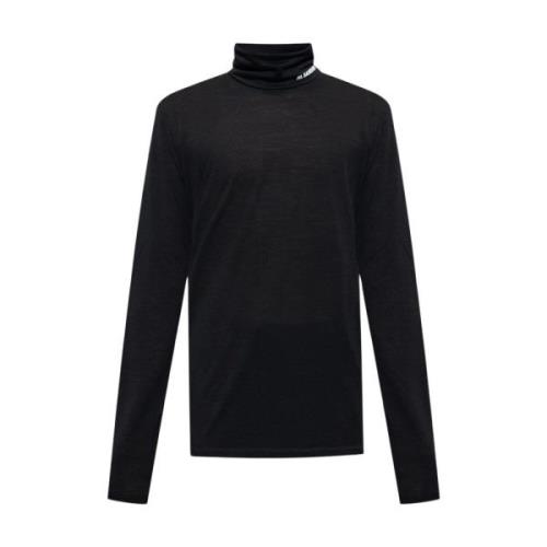 Jil Sander Turtlenecktröja med logotyp Black, Herr