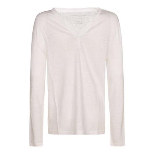 Majestic Filatures Vit Sweater Kollektion White, Herr