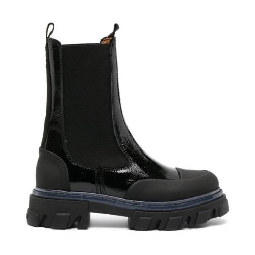 Ganni Svarta Chelsea Ankelboots Black, Dam