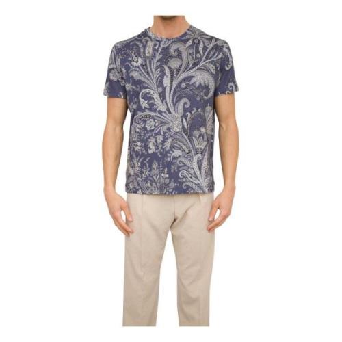 Etro Blå Roma T-shirt Multicolor, Herr