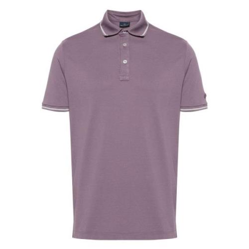 Paul & Shark Bomull Polo Skjorta 3 Knappar Italien Purple, Herr