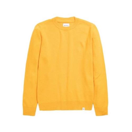 Norse Projects Lambswool Crew Industrial Yellow Yellow, Herr