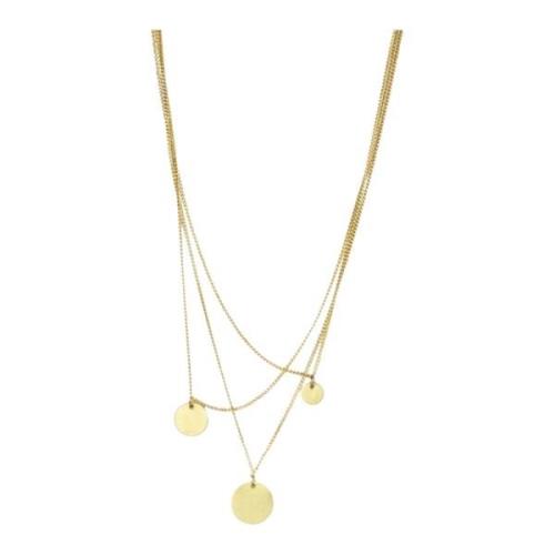 Dansk Copenhagen Skimrande Triple Dot Guld Halsband Yellow, Dam