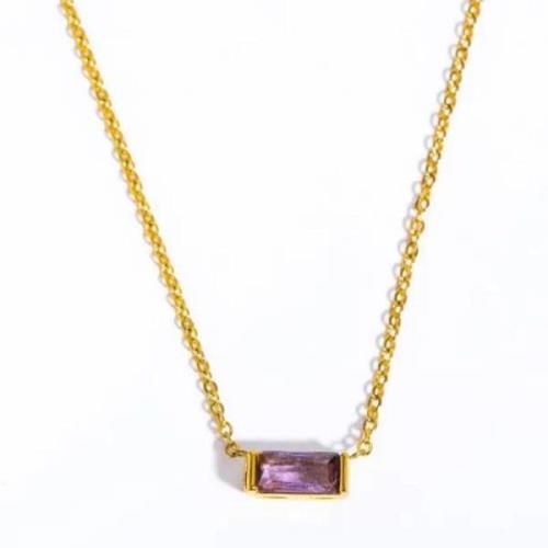 Dansk Copenhagen Amethyst Birthstone Guld Halsband Yellow, Dam