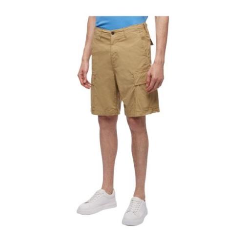 Brooks Brothers Khaki Stretch Bomull Cargo Shorts Beige, Herr