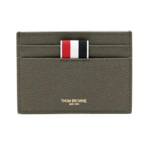 Thom Browne Korthållare i Pebble Grain Läder Green, Herr