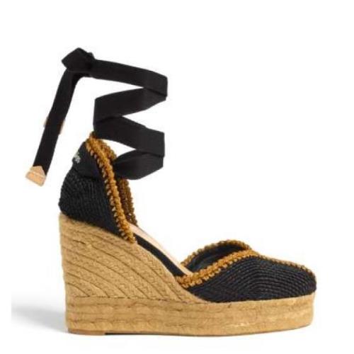 Castañer Handgjorda Espadriller Coeur i Svart och Guld Black, Dam