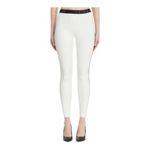 Balmain Logo Leggings White, Dam