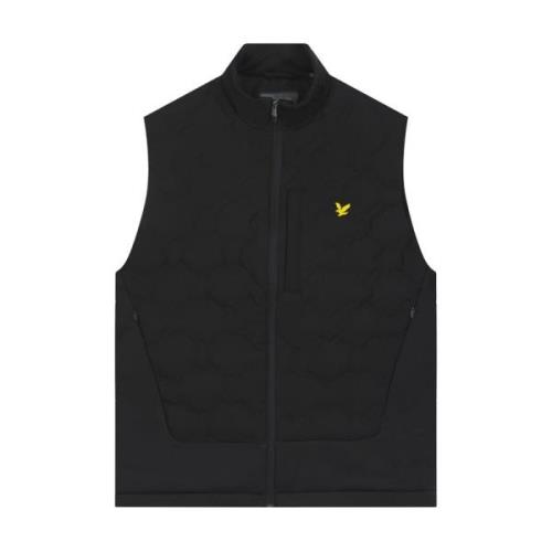 Lyle & Scott Check Fleece Gilet Jacka Black, Herr