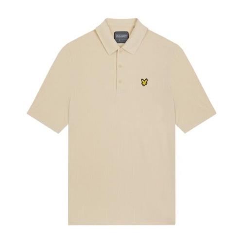 Lyle & Scott Monogram Jacquard Polo Shirt Beige, Herr