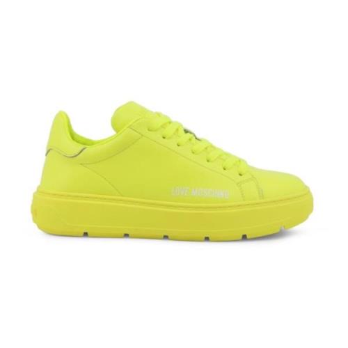 Love Moschino Vår/Sommar Damskor i Läder Sneakers Yellow, Dam