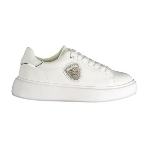 Blauer Stilig Polyester Sneaker Vit Färg White, Dam