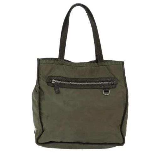 Prada Vintage Pre-owned Tyg totevskor Green, Dam