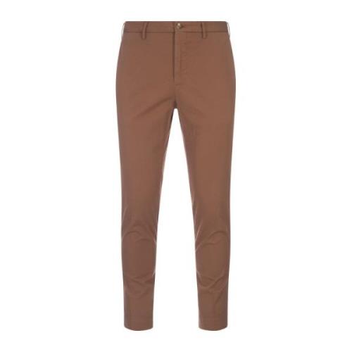 Incotex Brun Stretch Bomull Tight-Fit Byxor Brown, Herr