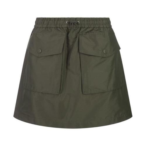 Moncler Grön Taffeta Twill Mini Kjol Green, Dam