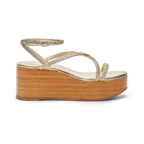 Stuart Weitzman Vävd Kil Sandaler Beige, Dam