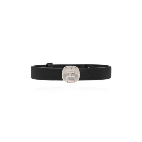 Salvatore Ferragamo Läderarmband Black, Herr