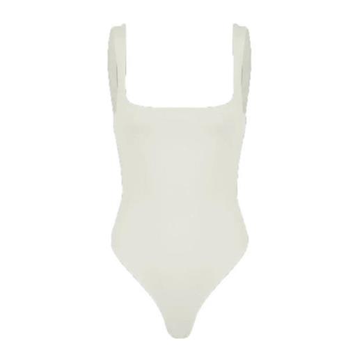 Entire Studios Fyrkantig hals bodysuit White, Dam