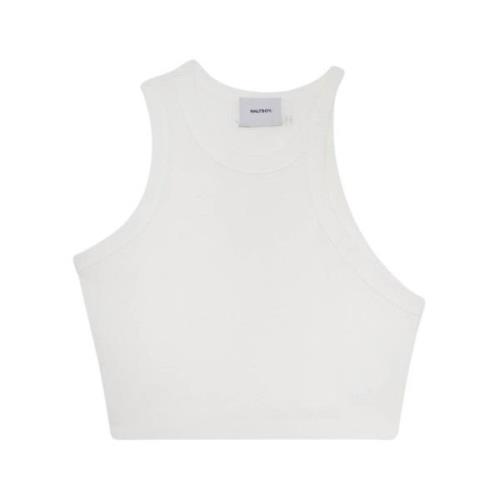 Halfboy Vit Crop Top Tank White, Dam