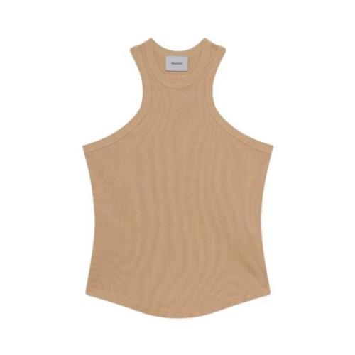 Halfboy Ärmelös Tanktop i Varm Sand Beige, Dam