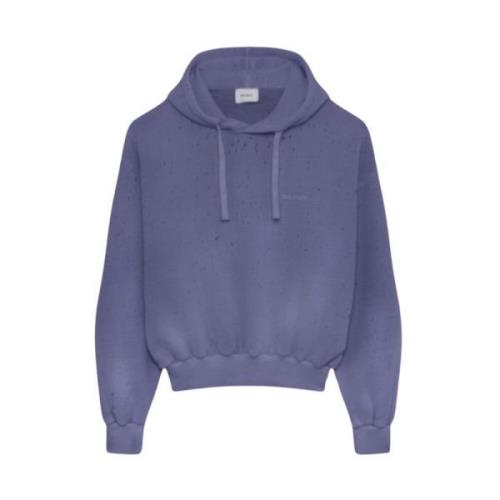 Halfboy Indigo Blå Fleece Hoodie Pullover Purple, Herr