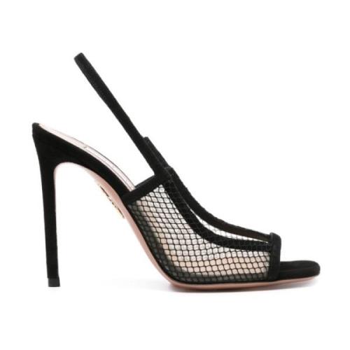 Aquazzura Eleganta Svarta Högklackade Sandaler Black, Dam